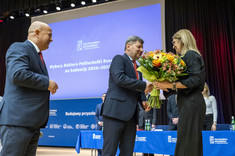 Od lewej: prof. PRz Andrzej Pacana, prof. P. Koszelnik, mgr E. Świtalska-Kufel,